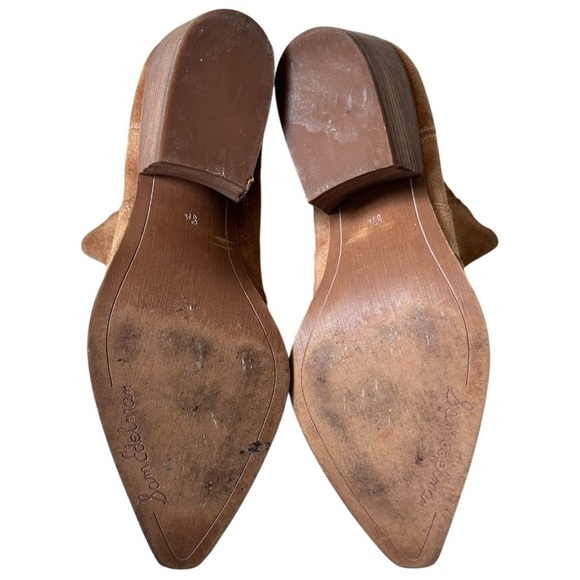 Sam Edelman western suede ankle booties – tan/camel, pointed toe, block heel, 8. - Picture 9 of 11